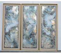 DKD Home Decor Cuadro Moderno Azul Blanco Abstracto 5 x 140 x 53.5 cm (3 Unidades)