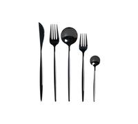 DKD Home Decor Cubertería Negro Acero Inoxidable 3 x 1,5 x 13 cm 20 Piezas