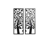 DKD Home Decor Decoración de Pared (2 Piezas) Árbol Metal Shabby Chic (35 x 1,3 x 91 cm) - Marca EAN: 8424002019921