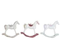 DKD Home Decor Decoración Navideña Colgante Tradicional Caballito Resina 6 Unidades Colores Surtidos