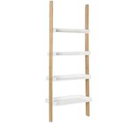 DKD Home Decor Estantería Color Blanco Natural, de bambú y MDF (57 x 30 x 152 centímetros)