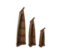 DKD Home Decor Estanteria Mediterraneo Natural Caobilla 42 x 200 x 56 cm Set de 3
