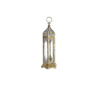 DKD Home Decor Farol Color Dorado, de Metal y Cristal (24 x 24 x 64 centímetros)