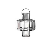 DKD Home Decor Farol Color Negro y Transparente, de Metal y Cristal (20 x 20 x 26 centímetros)