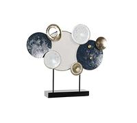 DKD Home Decor Figura Decorativa 62 x 8,3 x 53,3 cm Azul Dorado Blanco Círculos