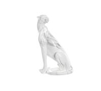 DKD Home Decor Figura Decorativa de Leopardo Estilo Moderno en Resina, Acabado Blanco y Gris, Dimensiones 18x41x25 cm