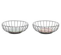 DKD Home Decor Frutero Colonial Africa de Metal y MDF Azul Turquesa, 28x28x11 cm, Pack de 2, Desmontable, Apto Microondas y Lavavajillas