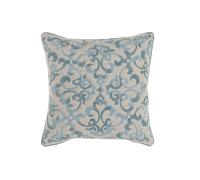 DKD Home Decor Funda de Cojín Tradicional de Polyester Azul con Cremallera 50 x 50 cm