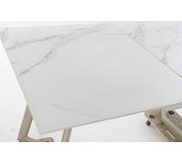 DKD Home Decor Glam Mesa Comedor Metal y Cristal Dorado Blanco 140 x 80 x 76 cm
