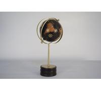 DKD Home Decor Globo Terráqueo Colonial Dorado Negro con Base de Metal y Mango, 20 x 52 x 24 cm