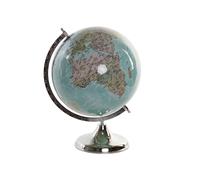 DKD Home Decor Globo Terráqueo Loft Azul 30x41x33 cm, Hecho a Mano y Desmontable, de Plástico, Hierro y Papel