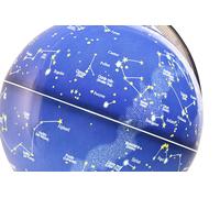 DKD Home Decor Globo Terráqueo Urban con Luz LED de PVC, Bola 20cm Diámetro, 20x21x31 cm, Azul Marino y Negro