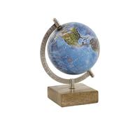 Globo Terraqueo Home ESPRIT Azul Marrón PVC Madera de mango 14 x 12 x 20 cm