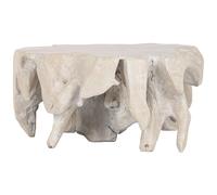 DKD Home Decor Indonesia 1c24 Mesa Centro Balines Blanco 88 x 88 x 46 cm Raíz de Teca