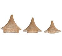 DKD Home Decor Indonesia 1c24 Pantalla Set de 3 Piezas Ratán Natural 80 x 75 x 80 cm
