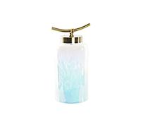 DKD Home Decor Jarrón Color Azul y Dorado, de Metal y Cristal (19 x 15 x 33 centímetros) (ø 14 centímetros)