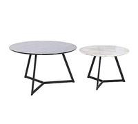 DKD Home Decor Juego de 2 mesas Negro 80 x 80 x 47,5 cm