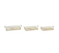 DKD Home Decor Juego de Bandejas Rosa Metal Aluminio 8 cm 40 x 21 x 8 cm (3 Unidades) - Marca EAN: 8424001945719