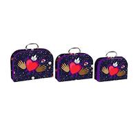DKD Home Decor Juego de Cajas Decorativas de la Marca Metal Cartón (3 Piezas) (28 x 9.5 x 20 cm) (Referencia: S3017598)
