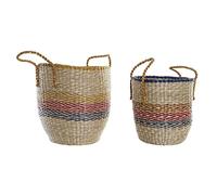 DKD Home Decor Juego de Cestas de la Marca Naranja Verde Hierba Marina (35 x 22 x 46 cm) (2 Piezas) (Referencia: S3018631)