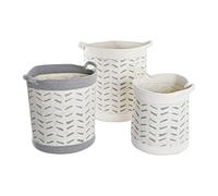 DKD Home Decor Juego de Cestas Gris Algodón (3 Piezas) (35 x 35 x 40 cm) - Marca EAN: 8424002006044