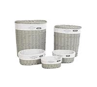 DKD Home Decor Juego de cestos, Gris, Gris, Estándar