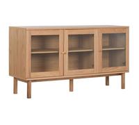 DKD Home Decor Kith Buffet Moderno Natural MDF Cristal 3 Puertas 2 Estantes 140 x 40 x 75 cm
