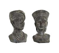 DKD Home Decor Macetero Color marrón, de Cemento (17 x 16 x 28 centímetros) (2 Unidades)