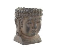 DKD Home Decor Macetero de Fibra de Vidrio para Jardín y Terraza, Diseño Buda - 30 cm de Alto