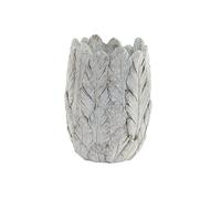 DKD Home Decor Macetero de la Marca Plumas Gris Cemento (15 x 15 x 21 cm) (Referencia: S3024022)