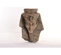 DKD Home Decor Macetero de Magnesia para Terraza y Jardín, Tono Gris Marrón, Diseño Egipcio de 51 cm de Alto (Medidas: 26x39x51 cm)