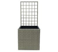 DKD Home Decor Macetero de Terraza y Jardín con Celosía, Ratán Sintético y PP, Color Natural, 116 cm Alto x 78 cm Ancho x 48 cm Largo