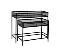 DKD Home Decor Macetero Metálico Negro Loft, Colección Carter 20, Set de 2, 60.5 cm Alto x 70 cm Ancho x 25 cm Fondo