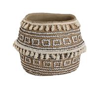 Home ESPRIT Macetero Marrón Beige Cemento Tropical 34 x 34 x 26 cm