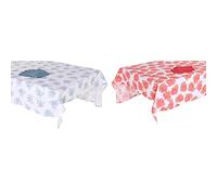 DKD Home Decor Mantel y servilletas 150 x 250 x 0,5 cm Azul Fucsia Blanco (2 Unidades)