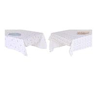 DKD Home Decor Mantel y servilletas 150 x 250 x 0,5 cm Azul Marrón Blanco (2 Unidades)