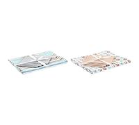 DKD Home Decor Mantel y servilletas 2 Unidades 150 x 150 x 0,5 cm Gris Azul Cielo