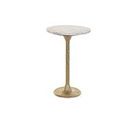 DKD Home Decor Mesa Auxiliar Blanco Dorado Aluminio Mármol 40 x 40 x 61 cm