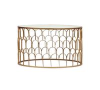 DKD Home Decor Mesa Centro Hierro y Mármol Dorado y Blanco 87 x 87 x 51.5 cm