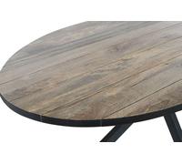DKD Home Decor Mesa Comedor Loft 100 x 76 x 200 cm Metal Mango Natural Negro