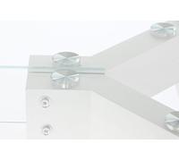 DKD Home Decor Mesa Comedor Moderno Blanco Transparente Cristal y MDF 160x90x75 cm
