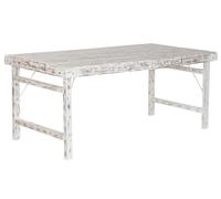 DKD Home Decor Mesa Comedor Plegable Vintage, Blanco, Madera Reciclada, Patas Plegables, Dimensiones 180 x 90 x 76 cm