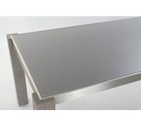 DKD Home Decor Mesa Comedor Roble Aluminio Cristal Templado Gris 92 x 74 x 162 cm