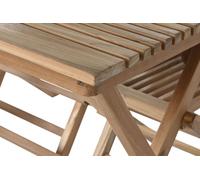DKD Home Decor Mesa Comedor Terraza Y Jardin Teca Marron 70 x 75 x 120 cm Set 5 Piezas Plegable