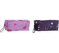 DKD Home Decor Neceser Rosa Lila Poliéster Poliuretano Multicolor Nylon Moderno (2 pcs) (20 x 8 x 14 cm)