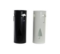 DKD Home Decor Paraguero Moderno de Acero para Entrada Blanco Negro 19x47x19 cm Pack 2 Unidades Surtido Aleatorio