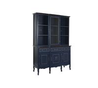 DKD Home Decor Paris 2023 Vitrina Atlantico Azul Marino Marron 44 x 199 x 141.5 cm Paulownia Cristal