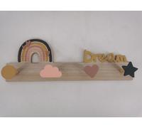 DKD Home Decor Perchero Infantil Natural Multicolor de MDF, 7 x 17 x 48 cm - Pack de 4 Unidades
