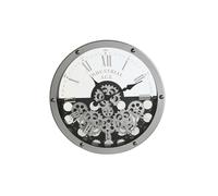 Home ESPRIT Reloj de Pared Negro Plateado Metal Cristal Engranajes 52 x 8,5 x 52 cm