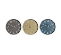 DKD Home Decor Reloj Pared Urban PVC 30x30x4 cm Surtido Colores (Azul, Mostaza, Rosa, Blanco) Pila AA (3 Unidades)